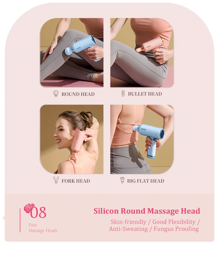 MORY Vibrating Cordless Brushless Gym Gun Massager Powerful Percussion Dropshipping Mini Muscle Massage Gun with LCD Screen