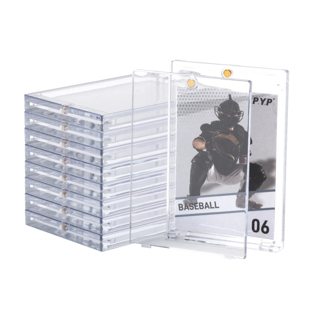 35 55 75 100 130pt Card Armor Magnet Loader Trading Baseball Card Magnetic Holder With Penny Sleeve Sleeved Card Magnetic Holder