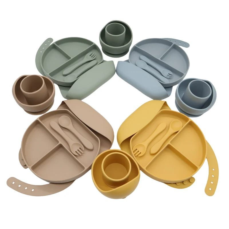 Детская силиконовая посуда с ложкой