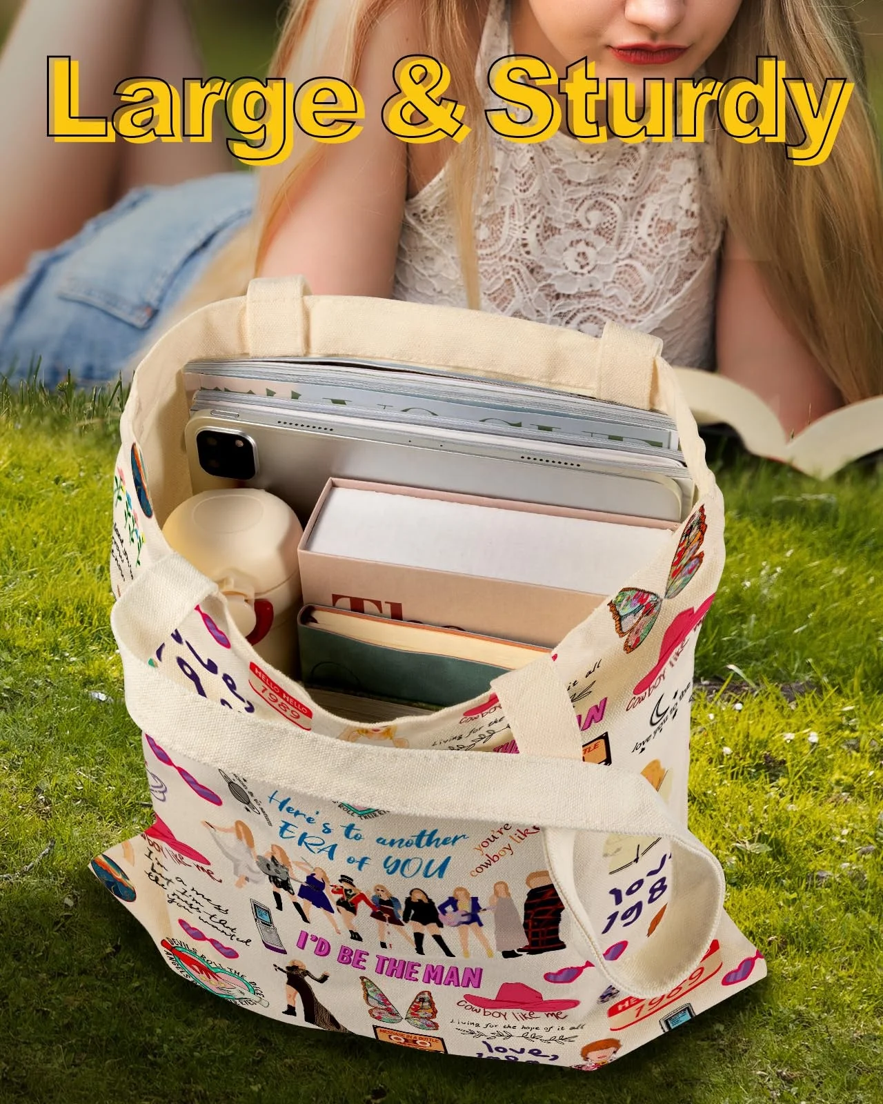 Wholesale Market Hot Sales 2024 Innovation Shopping Bag New Fashion Art Graffiti Canvas Handbag Strength Wholesale Manufacturer