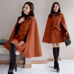 Cape jacket women double side wool cashmere feeling soft elegant design one size fits all women cape