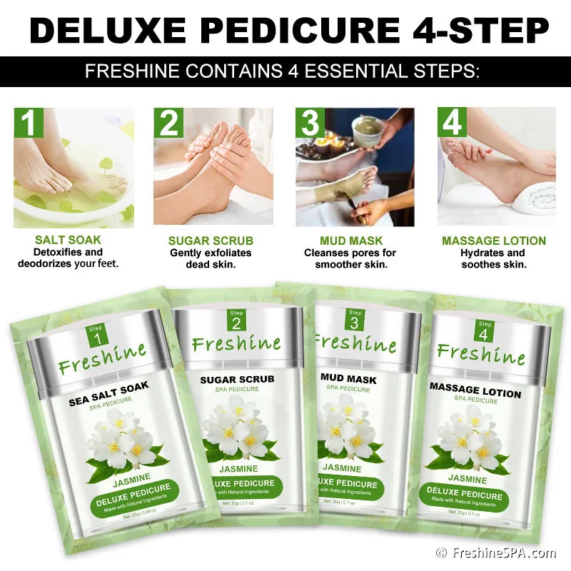 Freshine Disposable Foot Skin Care Products Deluxe Spa Pedicure Kit In A Box 4 In 1