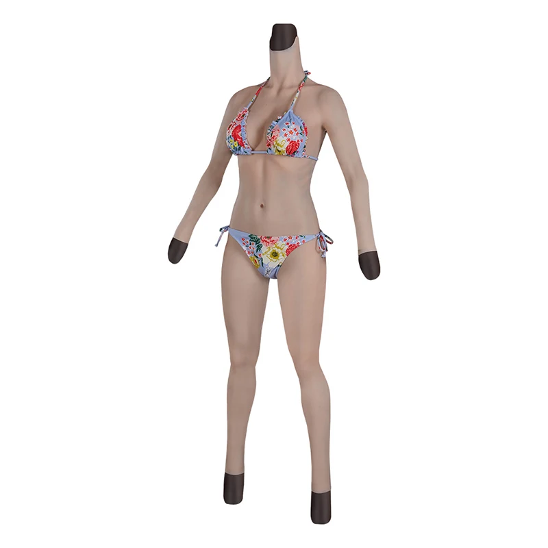 Cheap Sales Silicone Big Tits Fake Vagina Suit Breast Form With Arm Sissy Elastic Silicone Full Body Suit For Transvestite