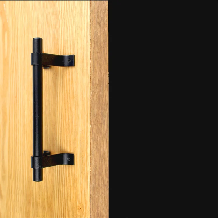High Standard Black Barn Door Handle Odm Oem Carbon Steel Door Lever Handle