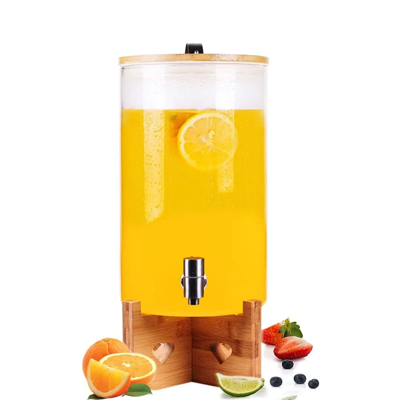 39Years Factory Hot Sale Largecold Beverage Dispenser Borosilicate Glass Beverage Alcohol Dispenser 7.5L Capacity