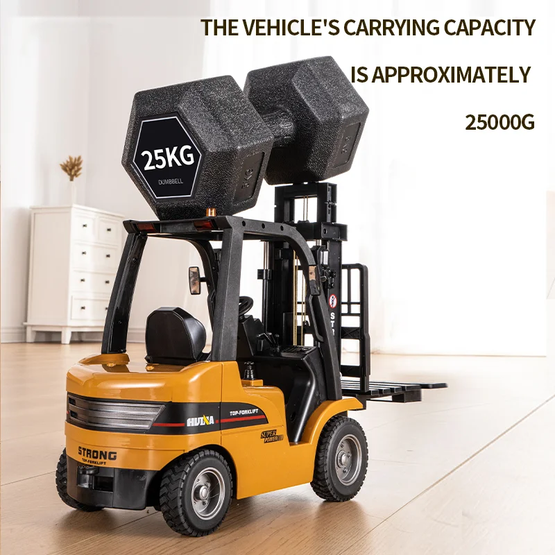 HUINA 1577H 2.4G 10CH 1/10 Simulation Remote Control Forklift Crane Engineering Construction Truck Toy With Sound and Light