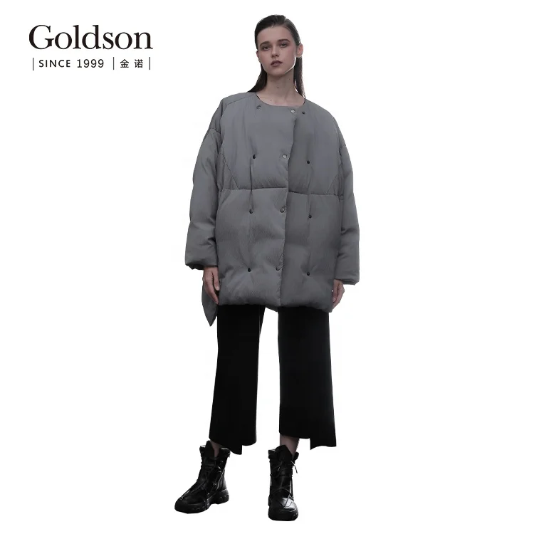 European customized ladies fashion heated polyester short goose down parka