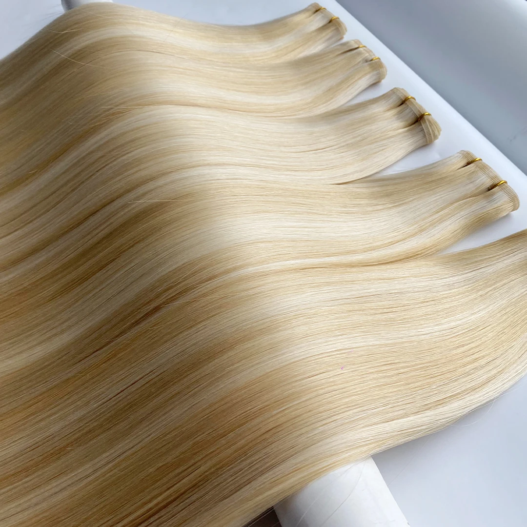 Multiple Attachment Options Top Quality Russian Hair Add Density To Fine Hair Double Drawn Flat Weft Hair Extension