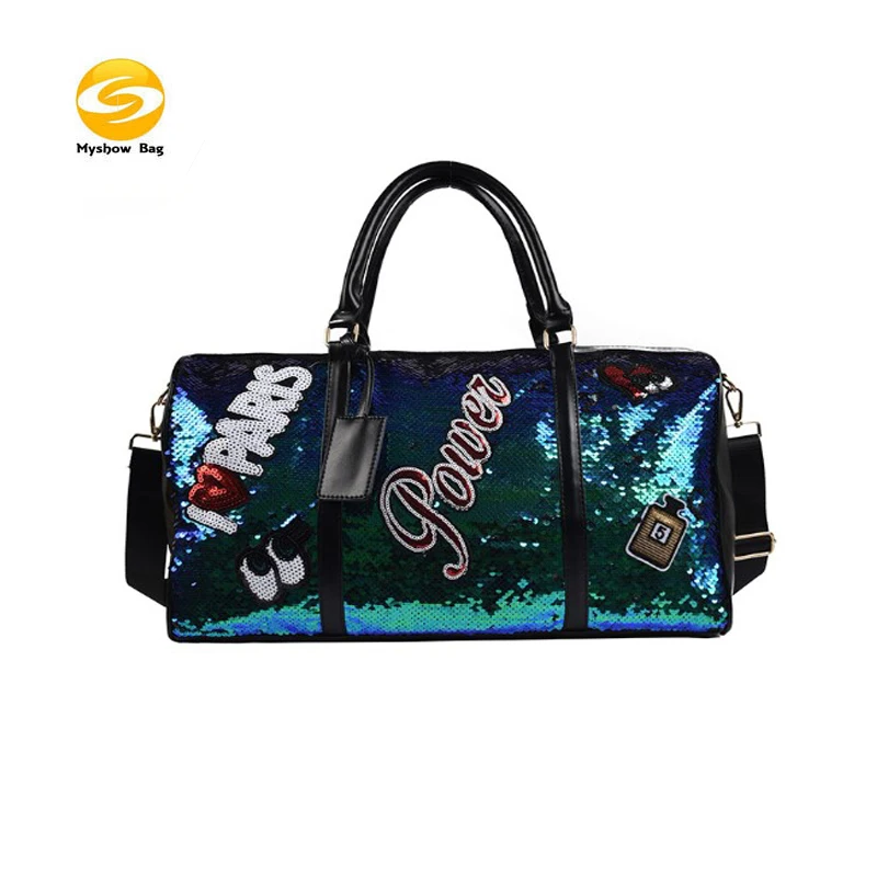 Custom Lightweight Travel Bag Fashion Sequin Duffel Bag Glitter Gym Bag