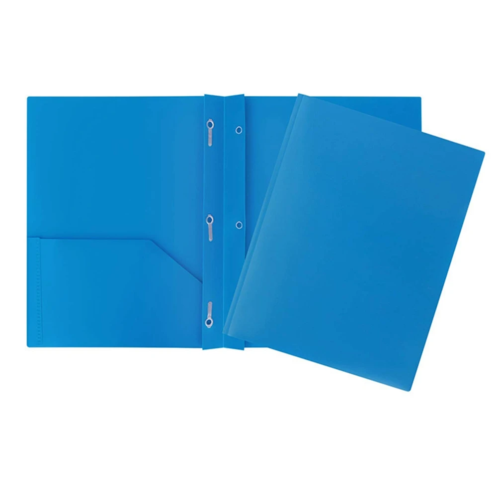 Разноцветные двойные карманные папки с 3 отверстиями
