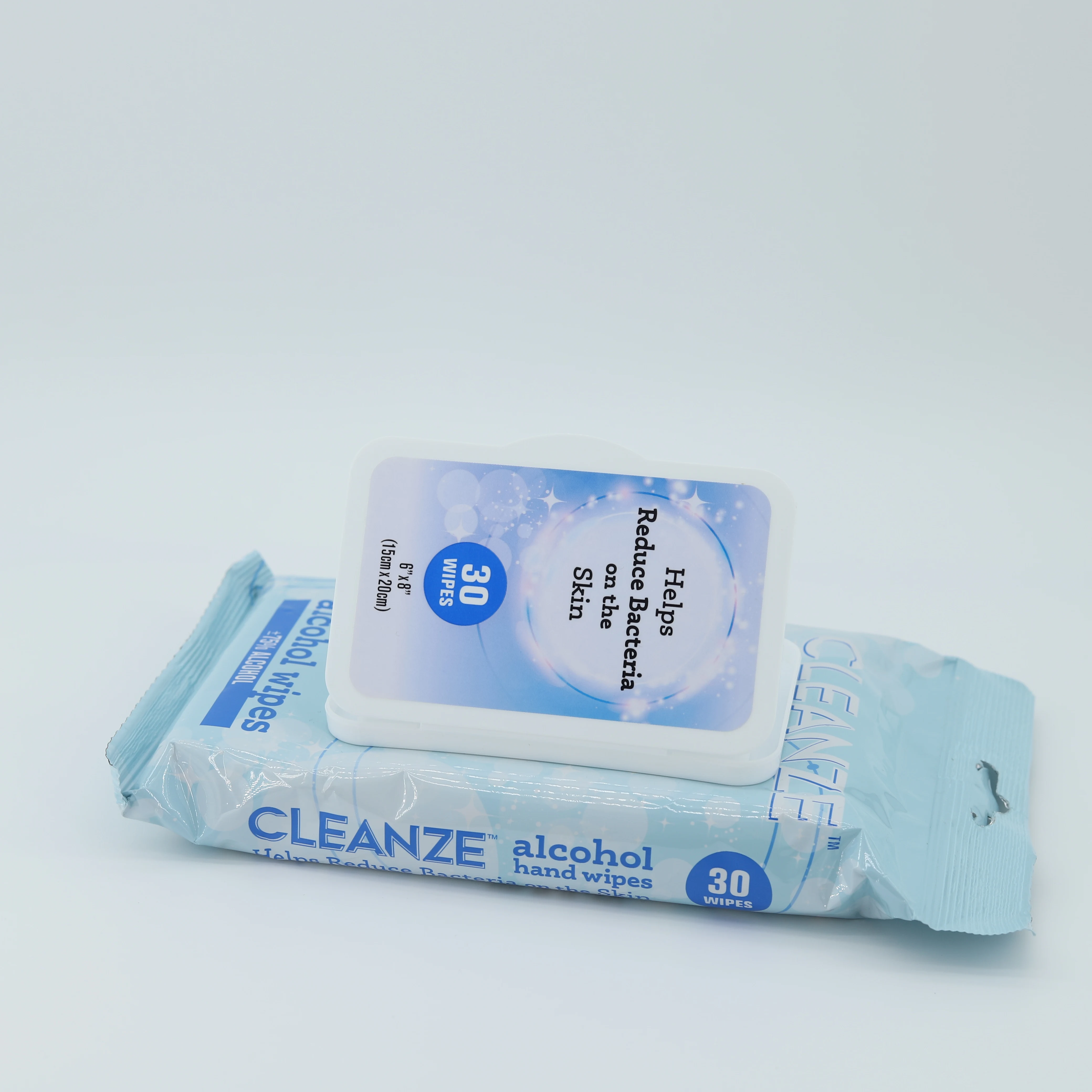Good quality Antibacterial skin Cleaning Alcohol Wet Wipes 30pcs