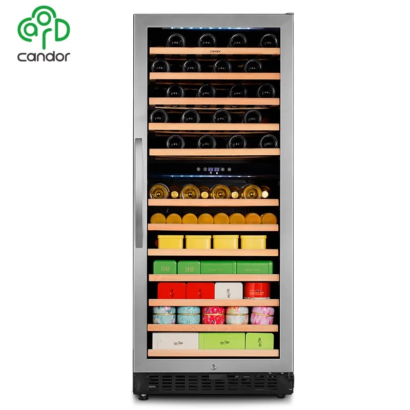 Factory Custom 92 Bottles Seamless Door Frame Stainless Steel Wine Bottle Cooler Wine Coolers Build In For Sale