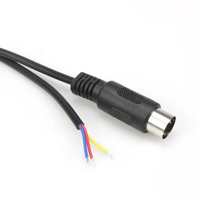 5 pin din cable Din connector power cord  with 3 cords  5pin male to wires