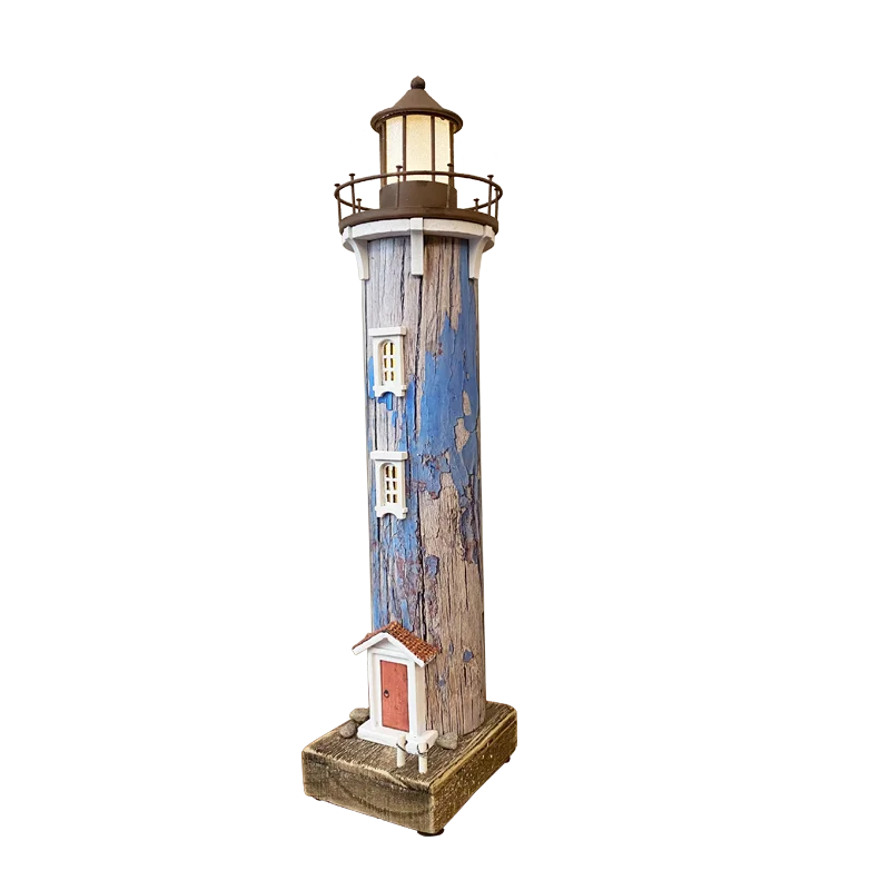 
YBOX Vintage Table Standing Lighthouse Model with Light Home decorative small handmade art 