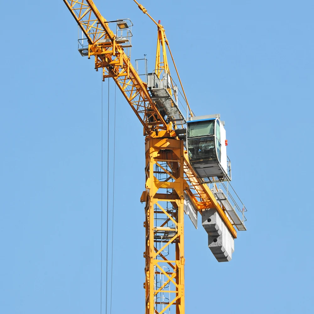 For Sale 10T Long Jib Heavy Duty Flat Top Tower Crane