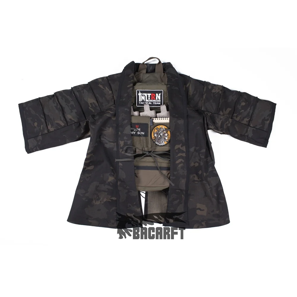 BACRAFT TRN Outdoor Tactical Hunting Coat Training Cloak Combat Haori Jacket for Airsoft Smoke Green