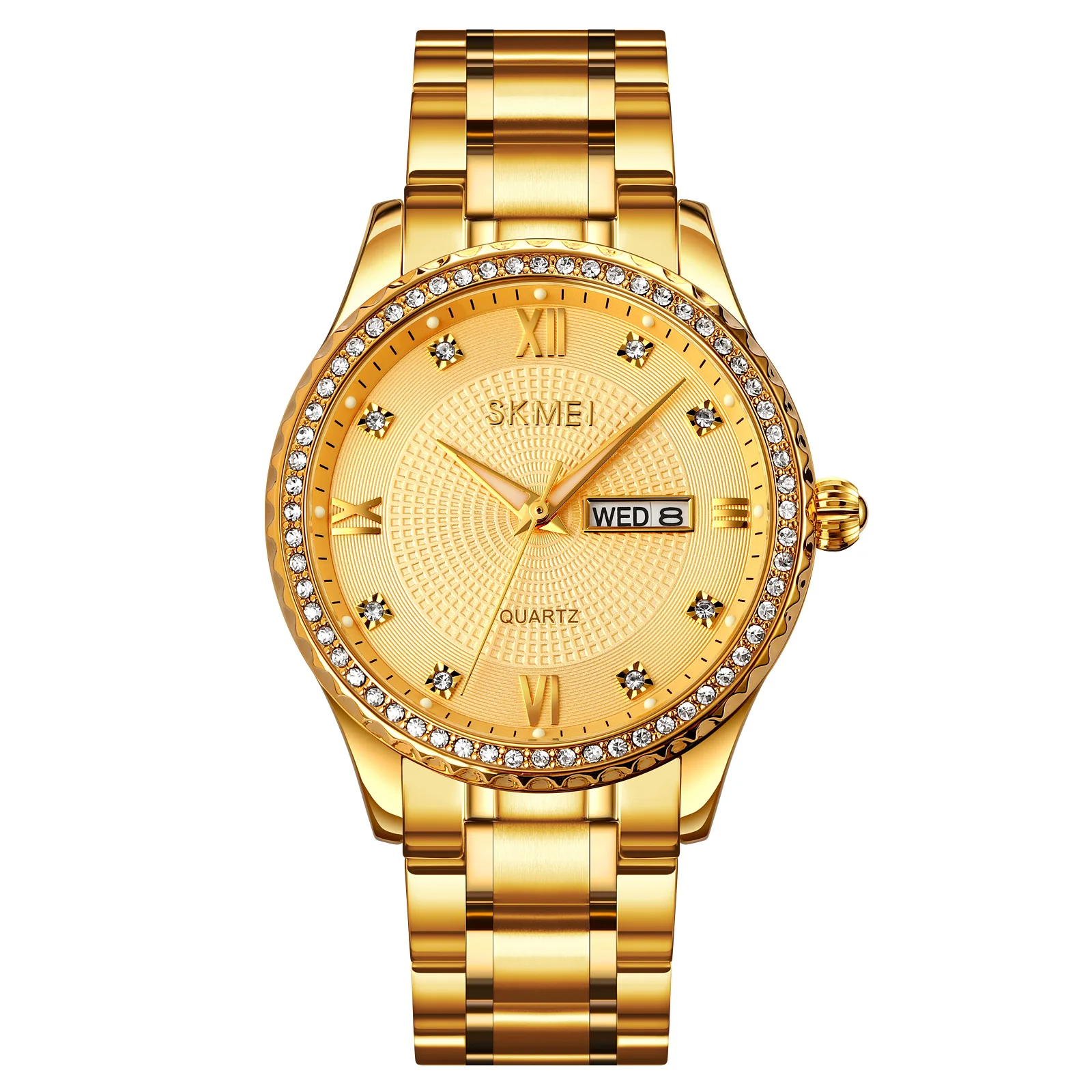 SKMEI 1837 diamond stainless steel quartz mens luxury watches