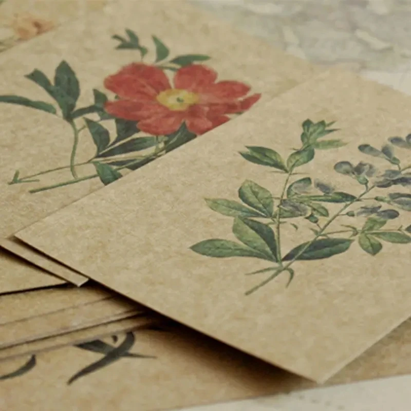 Vintage Rose Kraft Postcards - Add a Touch of Elegance to Your Greetings!