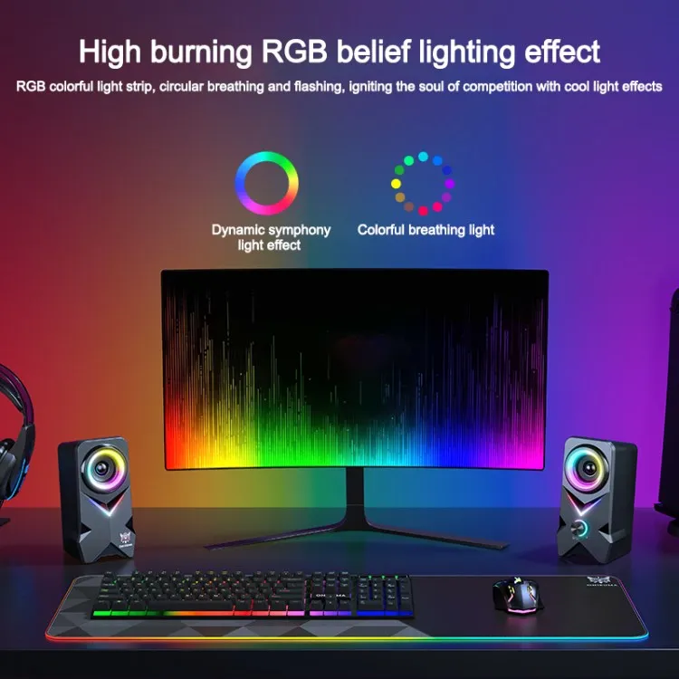 ONIKUMA L2 2Pcs Set Bluetooth Speaker RGB Colorful Light HiFi Audio Wireless Subwoofer