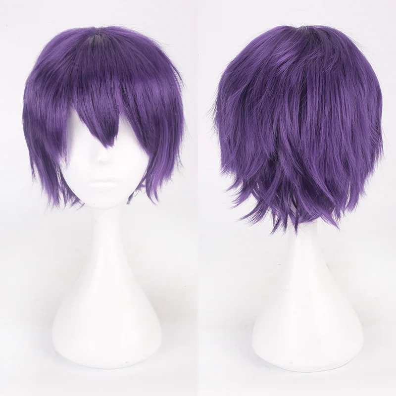 20 Colors Black White Purple Blonde Red Short Hair Cosplay Wig Men Women Party AMINE Short Straight Hair Wigs For Boys Girls