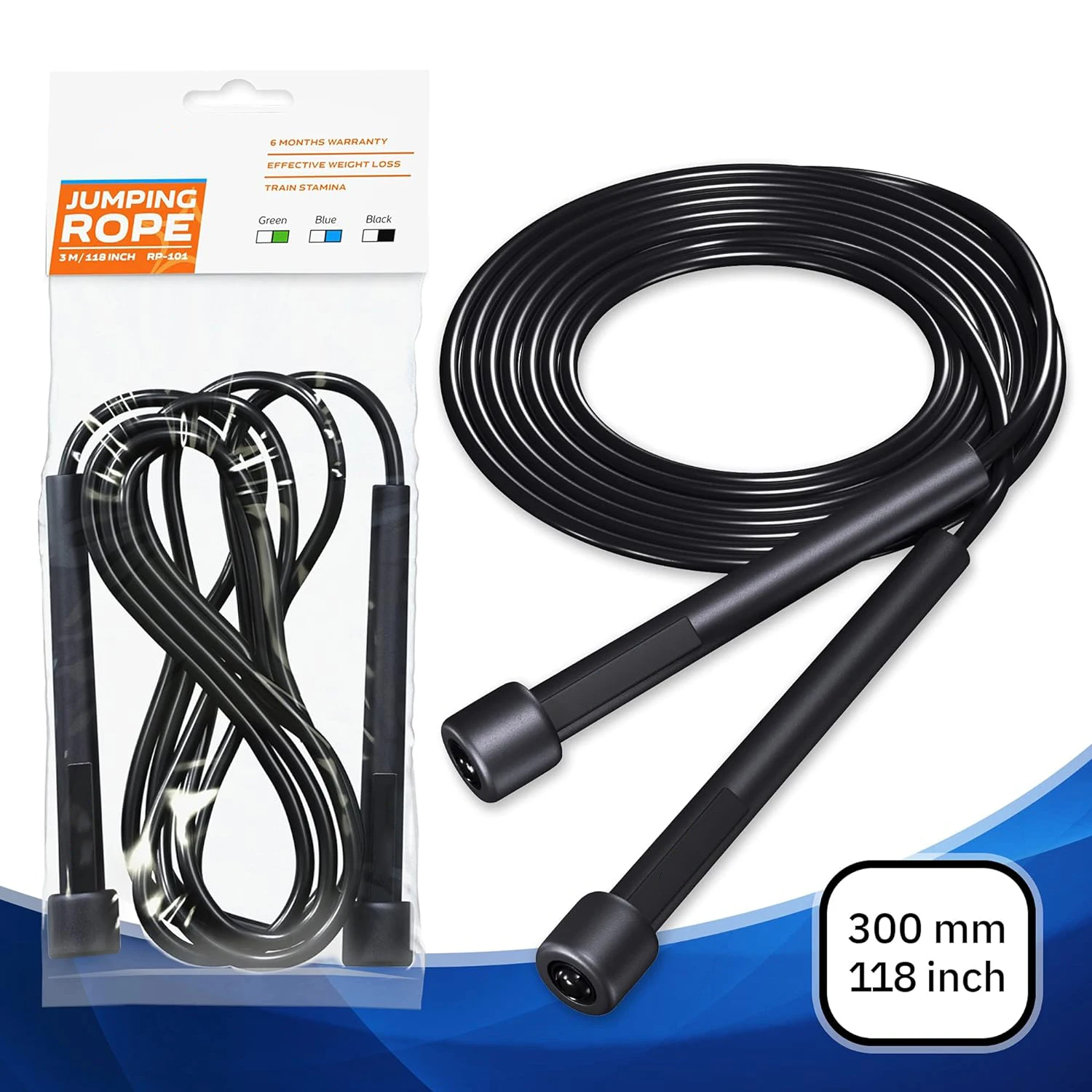 Lightweight Adjustable Jump Rope Tangle-Free Plastic Handles Gym Cardio Endurance Training Workout Fitness Rope Jumping