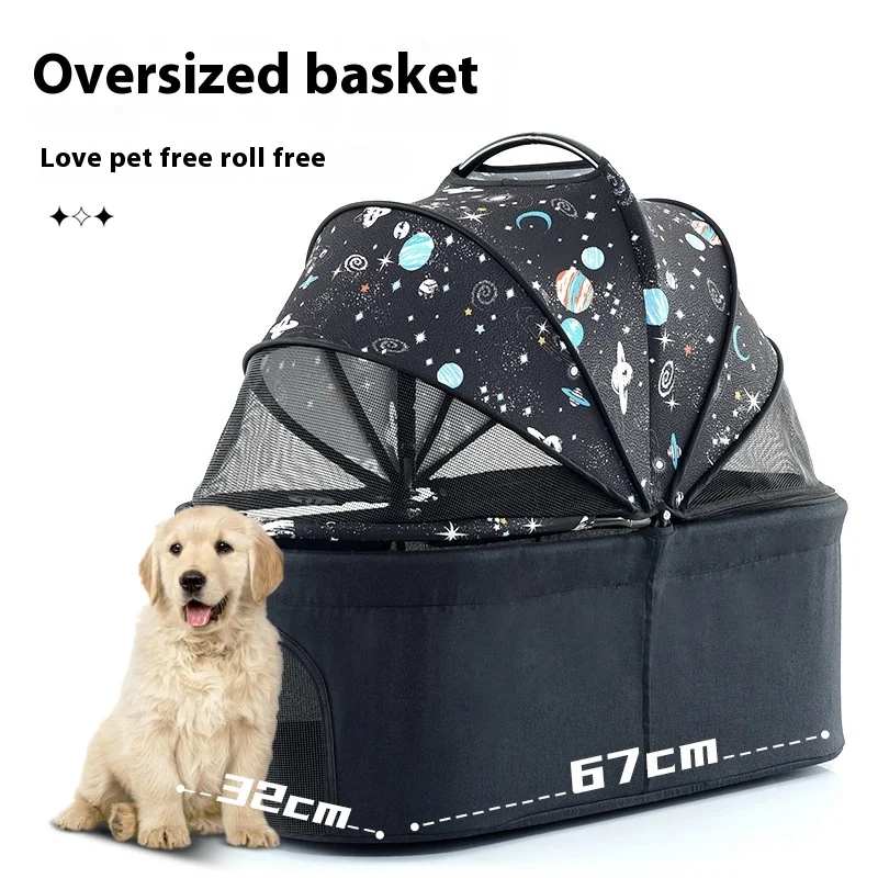 Bndc Factory Direct Pet Stroller Lightweight Outdoor Dog Pusher with Detachable Feature Small Cats Fabric Material Car Travel