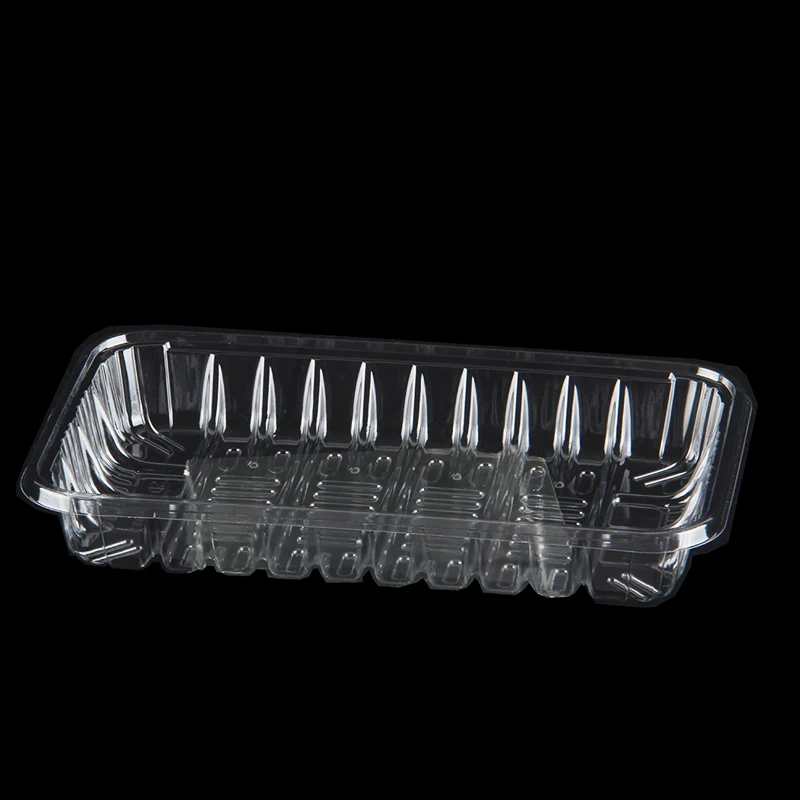 Eco-Friendly Disposable PET Plastic Tray Recyclable Embossed Fruit Box Packing Trays in Various Sizes Cake Pet Food Agriculture