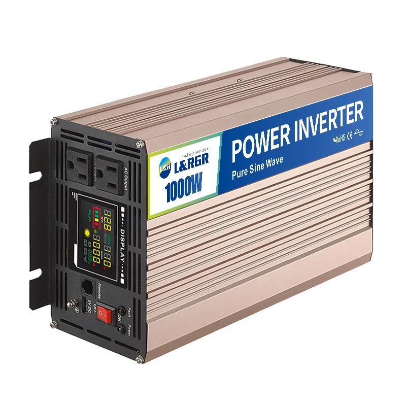 LRPE1000w pure sine wave solar power inverter high frequency inverter with display 300w 1000w 4000w