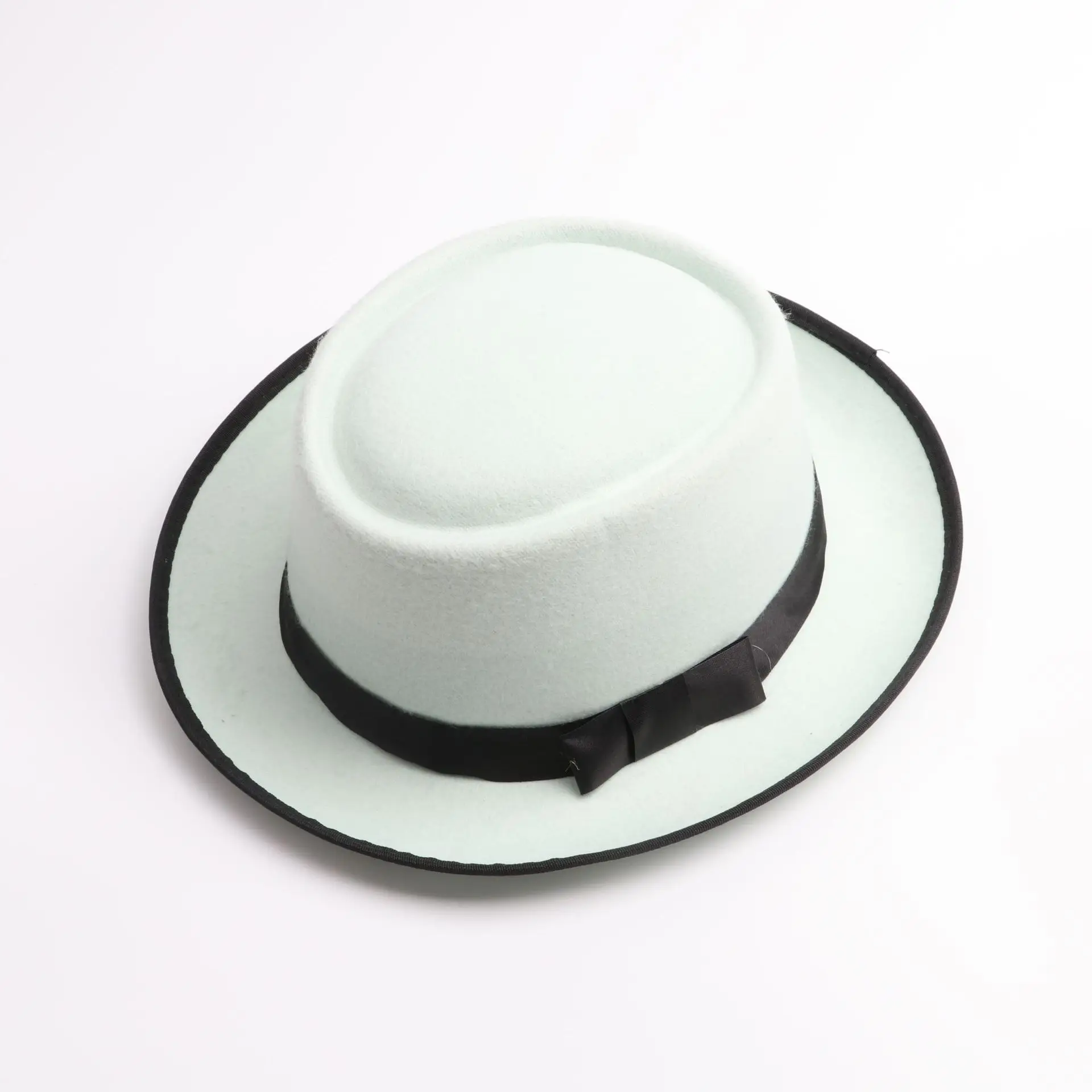 Sample and versatile artificial cashmere mini top hat wholesale fedora hats