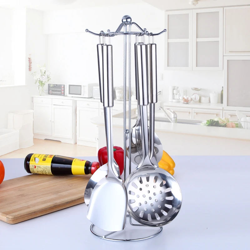 6-Piece Set Stainless Steel Cooking Utensil  Kitchen Utensil Set with Holder