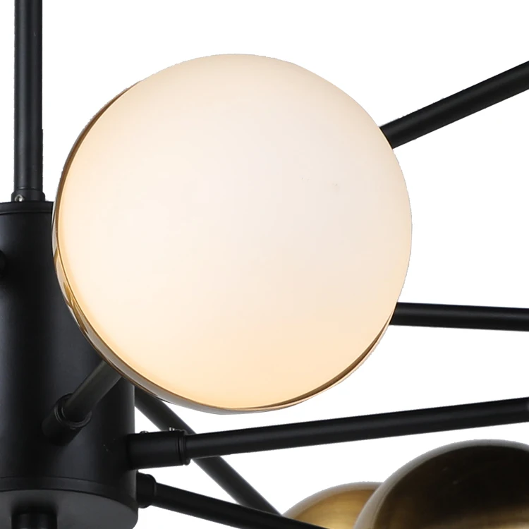 New Products Iron Bronze Ball Decorative Hanging Led Chandelier Pendant Light