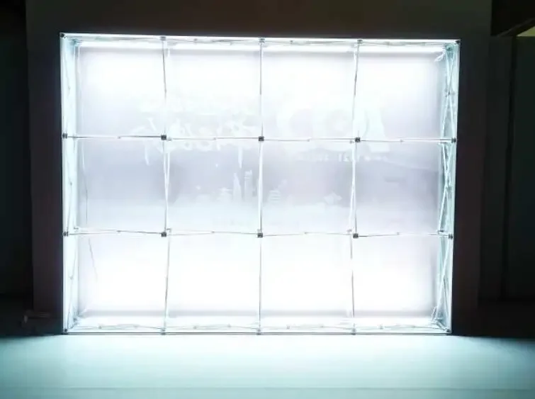 Tension Fabric Graphic Aluminum Alloy Frame Portable Pop Up SEG Light Box Backlit Backdrop Wall Display