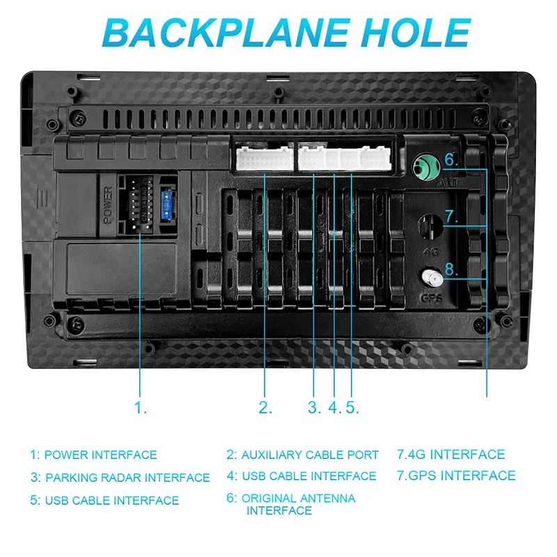 Radio FM, WiFi, Mirror Link para teléfono Android/iOS, entrada USB