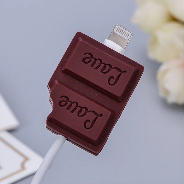 Wholesale Cute USB Charging Fruit Cable Protector Cartoon Silicone Date Line Cords Charger Cables Saver Protectors
