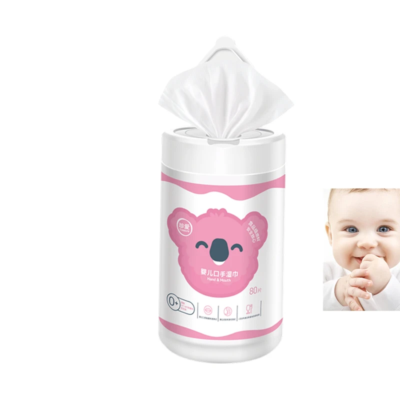 Treasure  80pcs NO MIT CIT Pure Water Aloe Plant Extract Soft Fabric Alcohol Free Baby Diaper Wipes