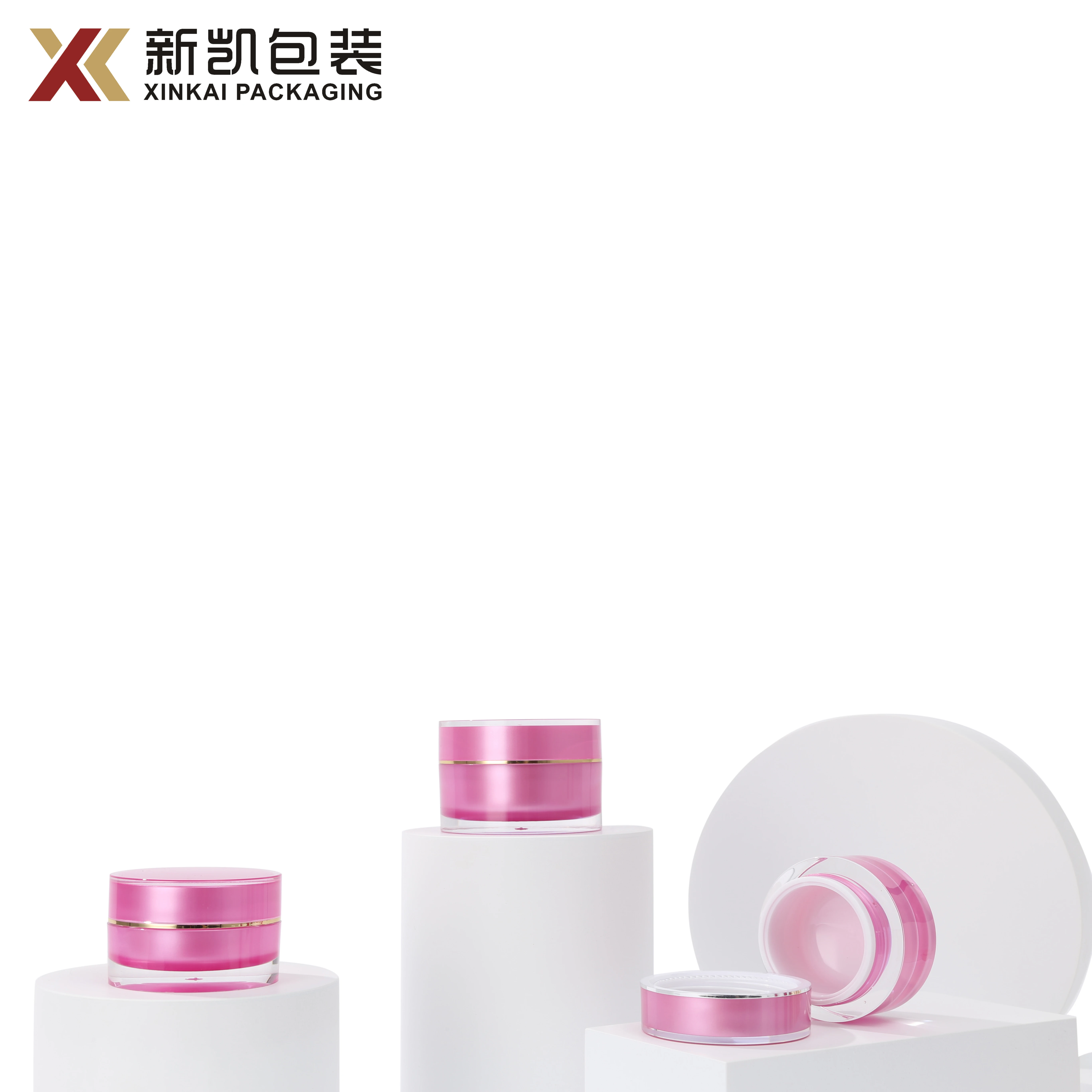 XINKAI 15g 30g 50g Cosmetic Cream Jar Round Acrylic Jar Face Eyes Body Cream Jar HT06