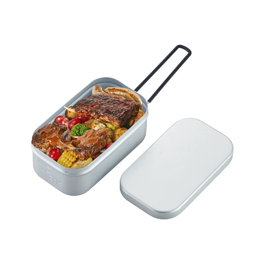 Hot Selling Portable Lightweight Outdoor Hiking Camping Mess Kit Custom Aluminum Mess Tin Box