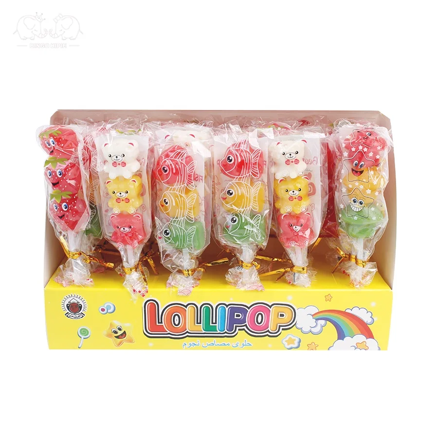 OEM/ODM Caramelos Dulces Fruit Assorted Animals Shaped Halal Kids Snacks Hard Candies Lollipop Candy Bulk