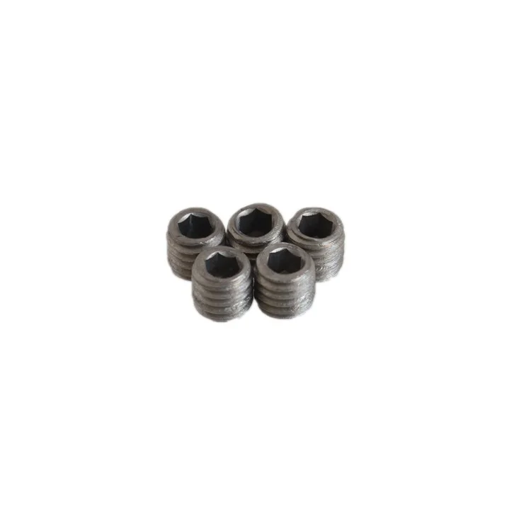 Rust resistant DIN916 1/4 hex socket grub set screws with cup point Gr1 Gr2 titanium screws