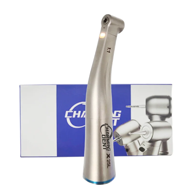 Charming dental low speed handpiece LED fiber optic 1:1 with single water spray E type connect