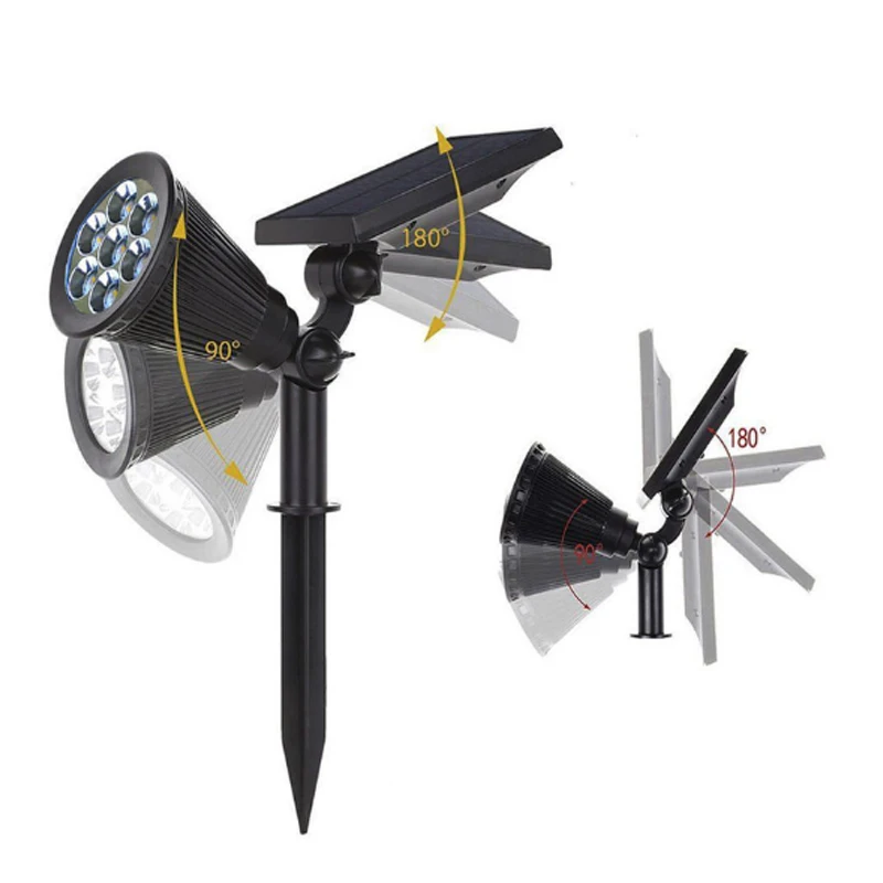 Durable Solar Spotlight 7Pcs Lamp Beads Polysilicon Panel Waterproof Outdoor Lights For Garden Tree