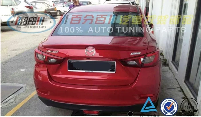  Спойлер для багажника из АБС заднее крыло автомобиля Mazda 2 Sedan 2014UP