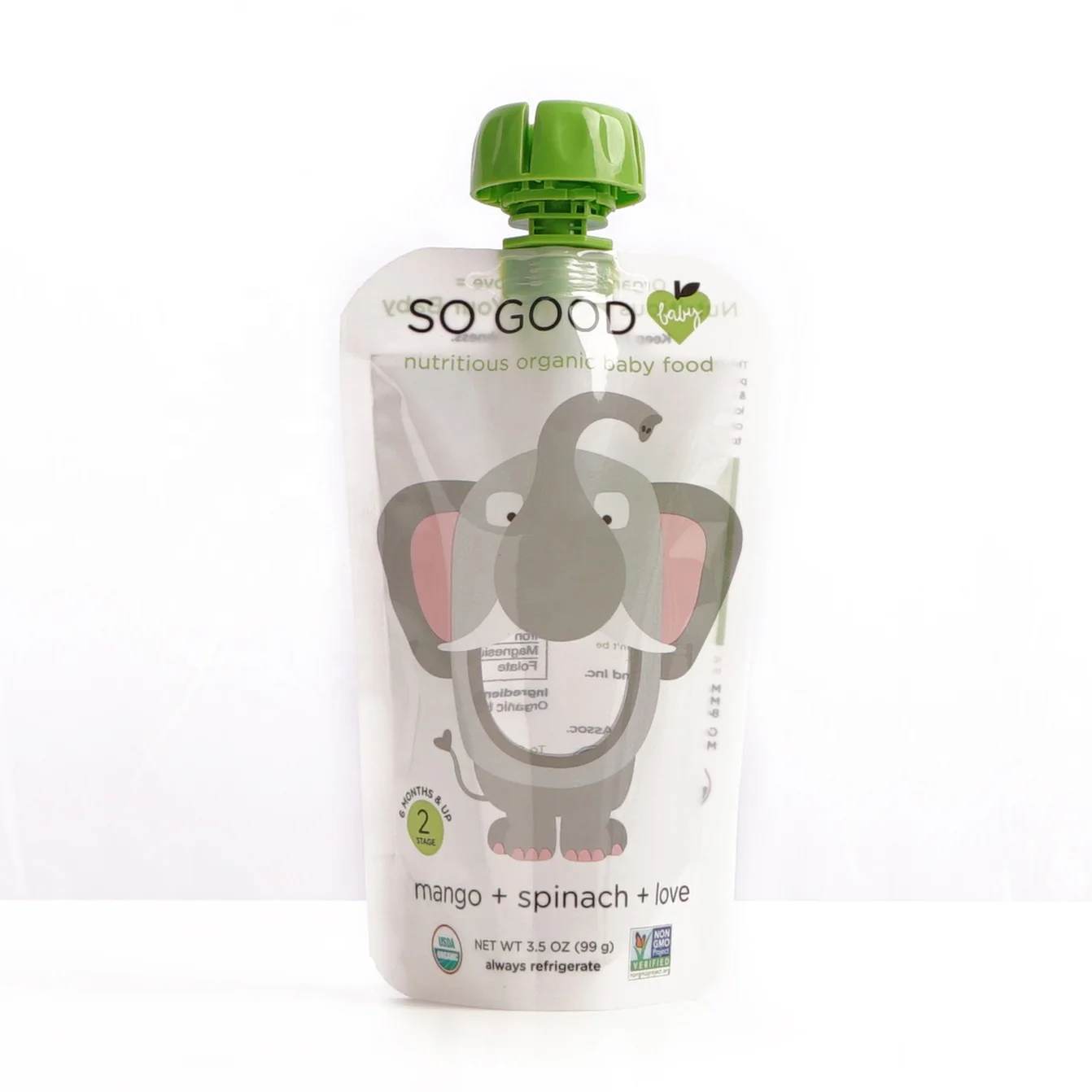 HQ PACK Custom Transparent Packaging Bag Stand Up Spout Pouch for Fruit Vegetable Puree