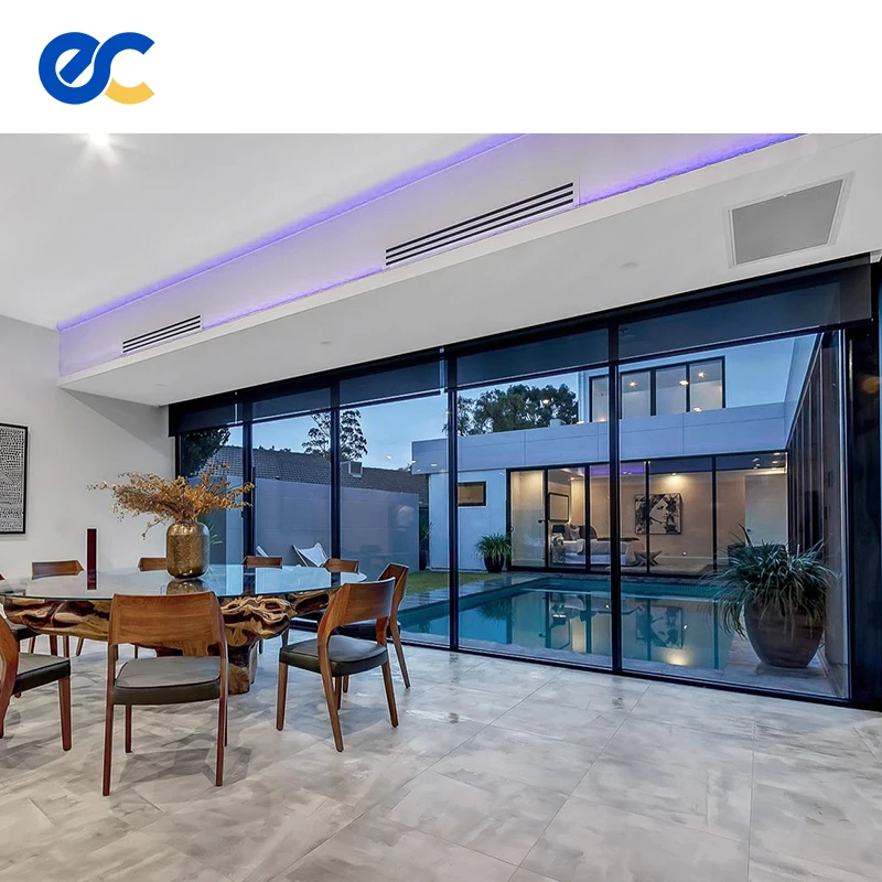 Construction Aluminium Double Glass Sliding Door exterior Sliding Glass Doors
