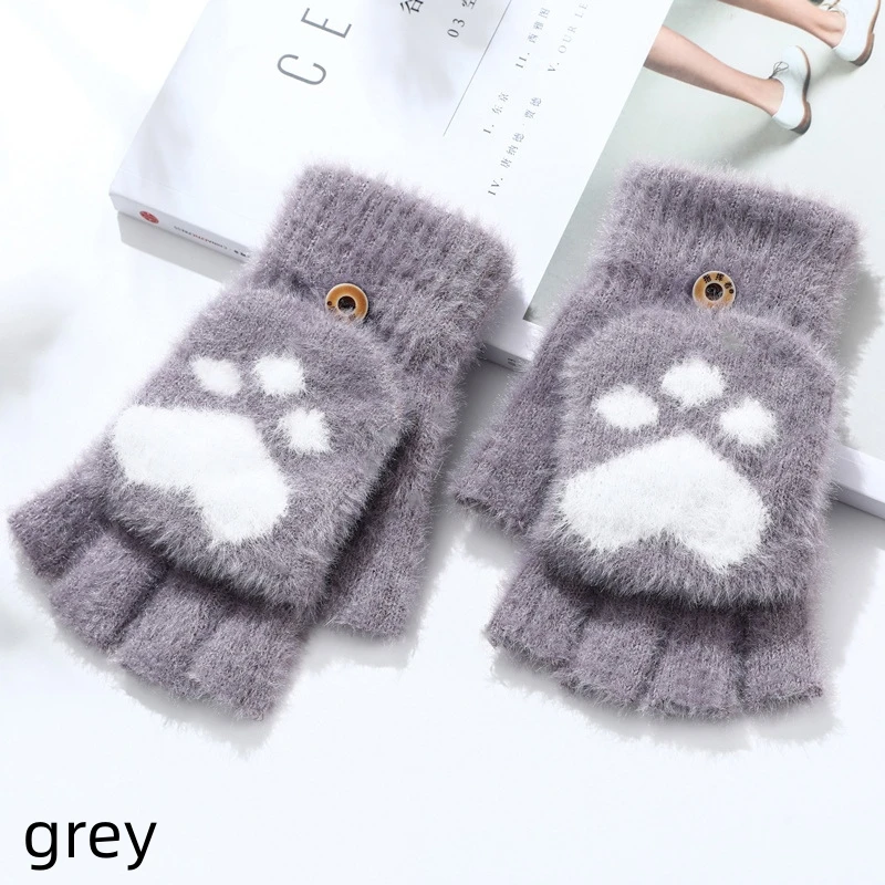 Custom Flip Open Finger Mittens Winter Warm Mittens Student Writing Riding Mittens