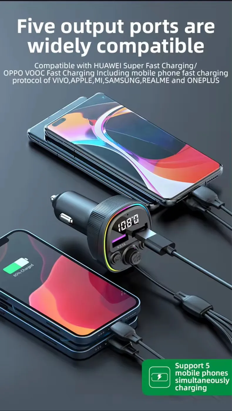 Portable FM Transmitter blue tooth Car Kit Handsfree FM Modulator Wireless Radio Transmitter MP3 Player with USB Car Charger