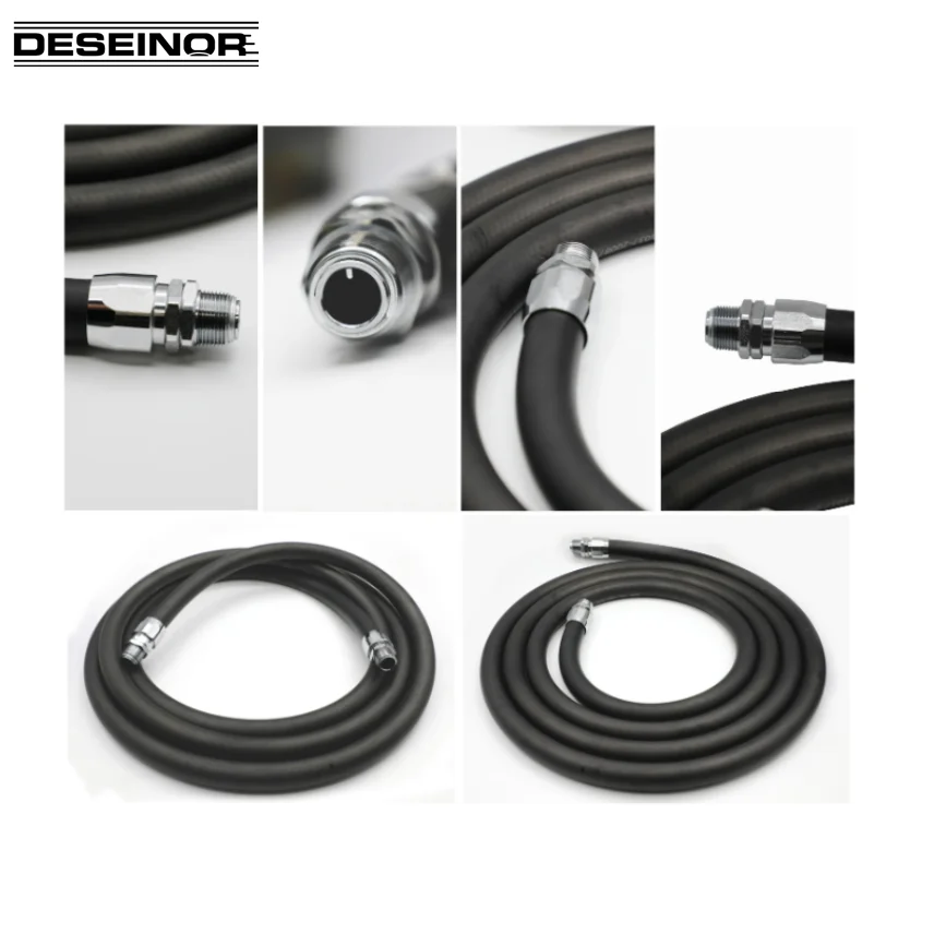 Fuel Dispenser Rubber Pump Gasoline Diesel Nozzle Hydraulic Pipe Hose Assembly with Brass Chrome Plated Fitting for Gas Station