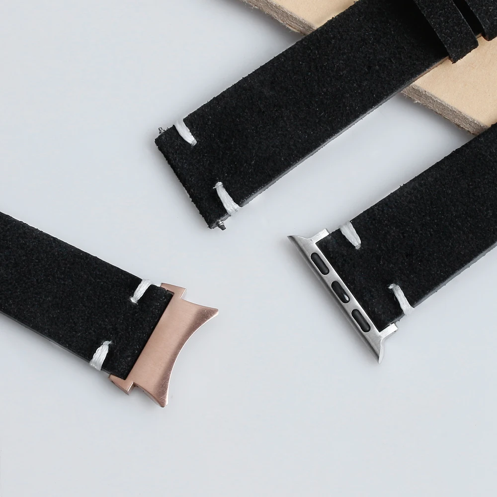 top grain suede genuine leather watch straps bracelet 20mm 22mm smart leather watch strap