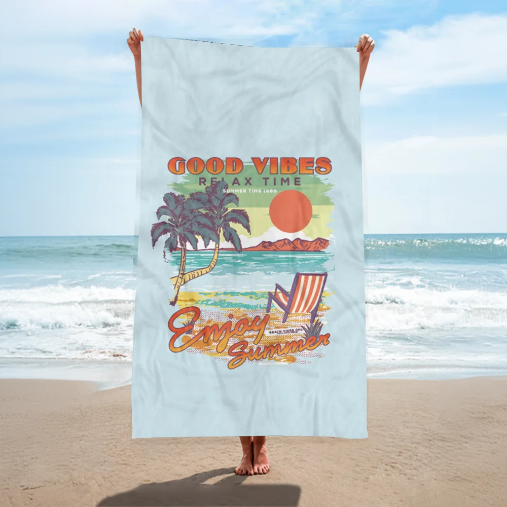 Custom Print Hawaii Swim Oversized Bulk Wholesale Large Digital Printed Quick Dry Luxury Microfiber Beach Towel