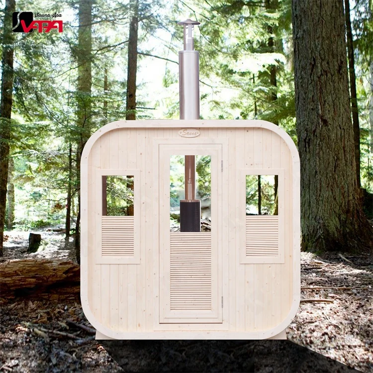Vapasauna Direct Manufacturer * Square High Quality Pine Wood Modern Outdoor Material 1800*2400*2400MM Sauna Room 8 Persons